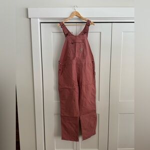 NWT Women’s Carhartt Rose Tint Double Front Bib Overalls